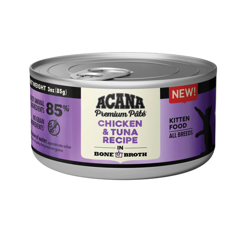 ACANA Premium Pâté Chicken & Tuna Kitten Recipe Wet Cat Food (3 Oz Case)