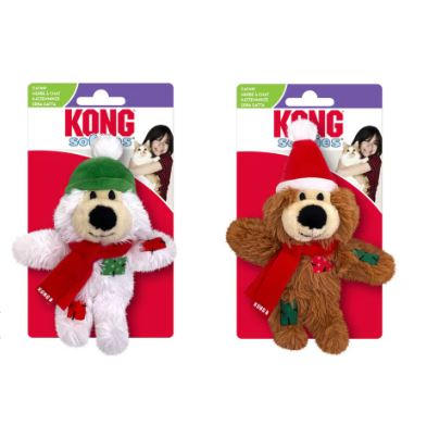 KONG Holiday Softies Bear Cat Toy (Assorted)