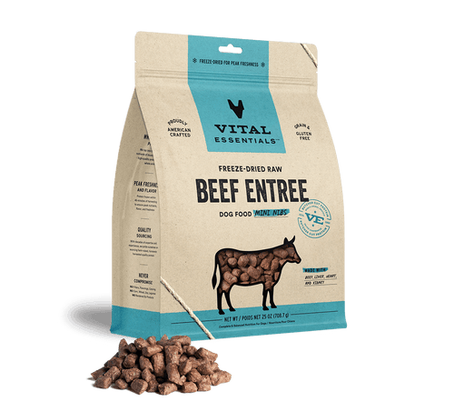 Vital Essentials Freeze-Dried Raw Beef Entrée Mini Nibs Dog Food