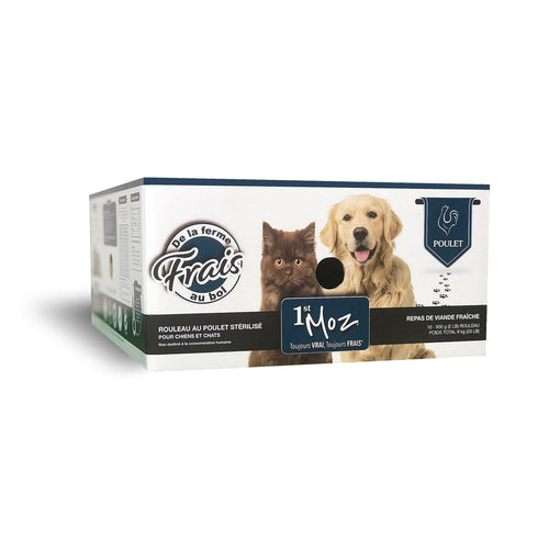 Moz Natural Raw Chicken Roll Complete Meal for Cats and Dogs