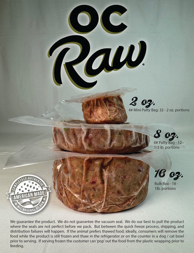 OC Raw Dog Frozen Lamb & Produce Patty