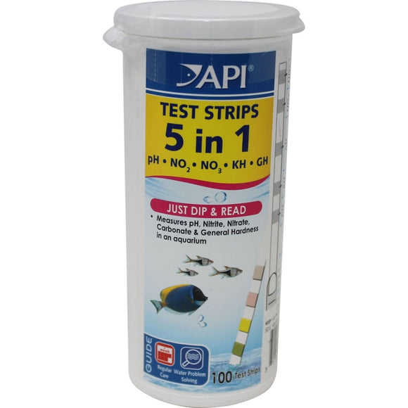 API 5 IN 1 AQUARIUM TEST STRIPS (100 COUNT)