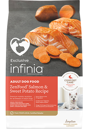 Exclusive® Infinia® ZenFood® Salmon & Sweet Potato Recipe Dog Food