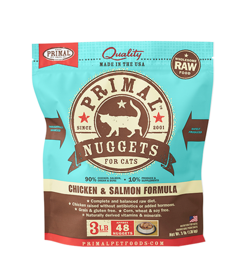 Primal Pet Foods Feline Raw Frozen Nuggets (Chicken & Salmon 3 Lb)