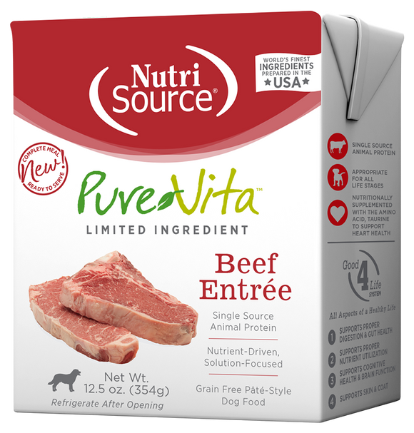 NutriSource® PureVita™ Beef Entrée Limited Ingredient Wet Dog Food (12.5 oz)