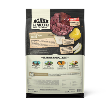 ACANA Singles Limited Ingredient Dry Dog Food Duck & Pear Recipe (4.5 Lb)