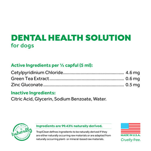 TropiClean Fresh Breath Dental Health Solution for Dogs (16-oz)